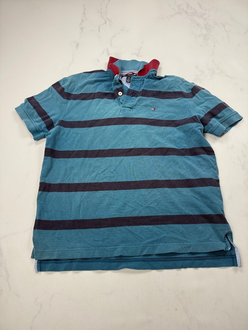 Tommy Hilfiger Polo Shirt Blue 90s VTG Heritage Style - Boys XL